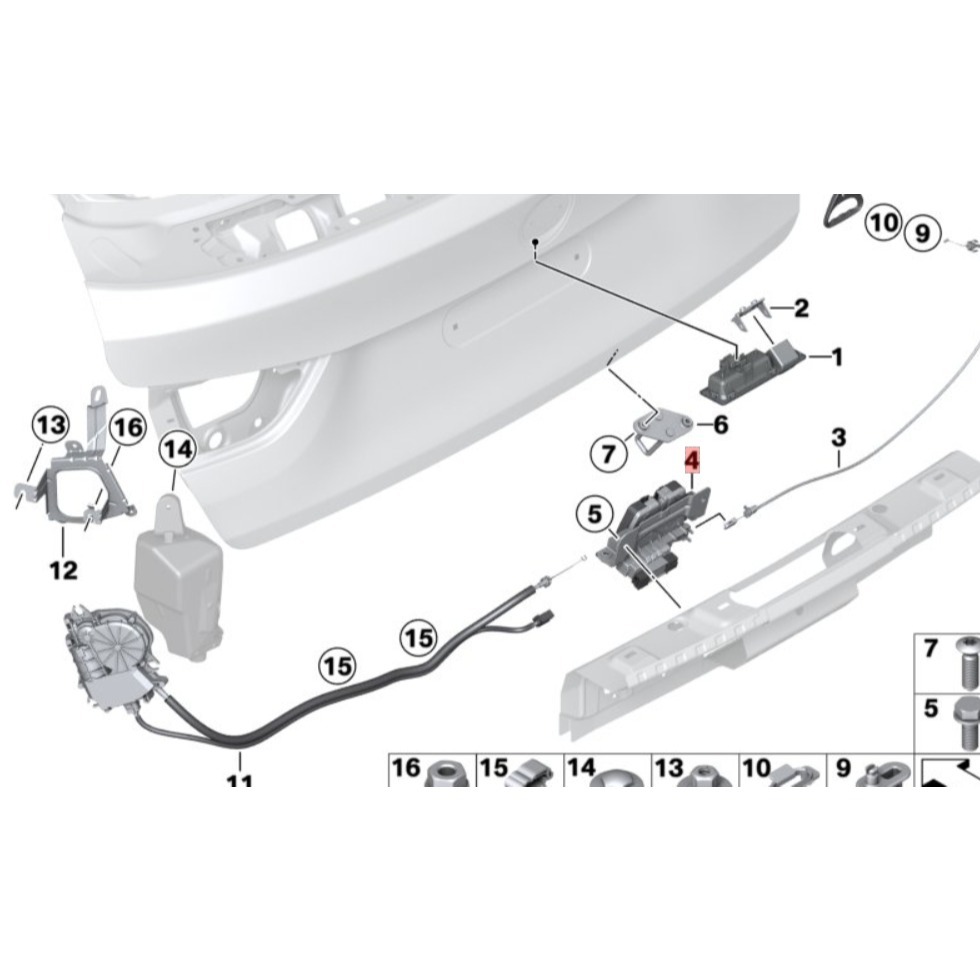 BMW F25 F36 後箱蓋六角鎖 51247233025 尾門六角鎖 51244825344 後廂蓋六角鎖-細節圖4