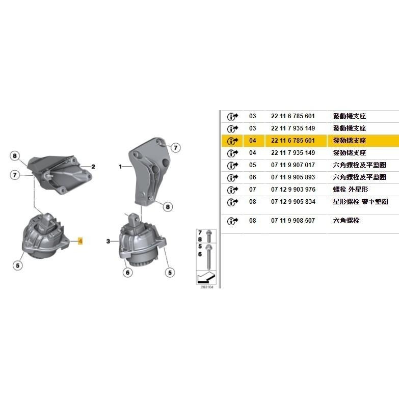 BMW N20 引擎腳 F07 F10 F11 引擎托架 發動機懸置 22116785601 22117935149-細節圖3