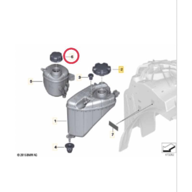 BMW F系列 G系列 副水桶蓋 備水桶蓋   R55 R56 R57 R58 R59 R60 17117639024-細節圖2