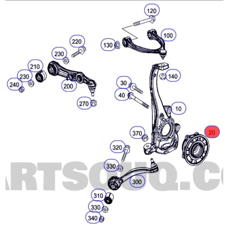 賓士 W205 W213 2WD  前輪軸承連座 2053340200 2053340400-細節圖4