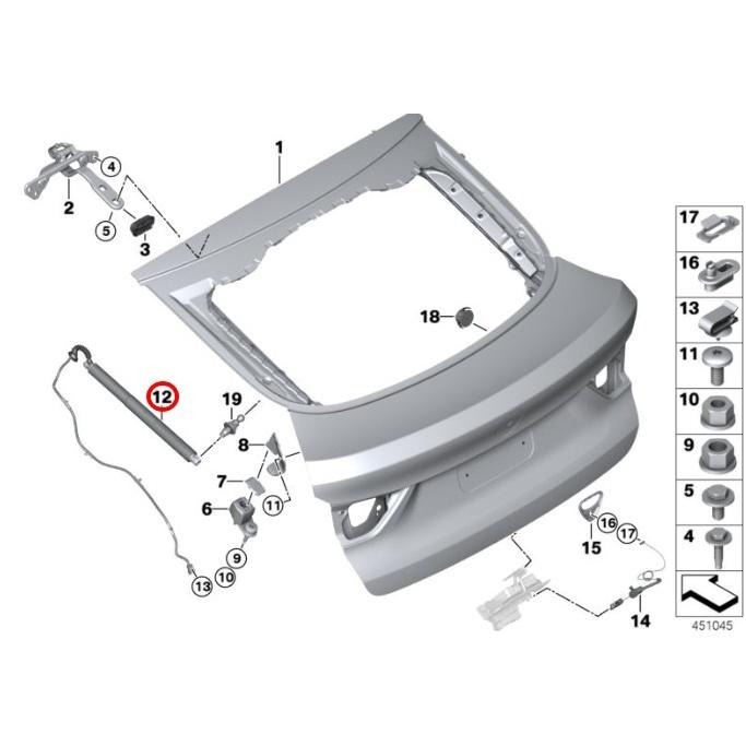 BMW F26 後箱蓋頂桿 51247339432 51247339431 後箱蓋撐桿 電動尾門撐桿 后備箱空氣支撐桿-細節圖5