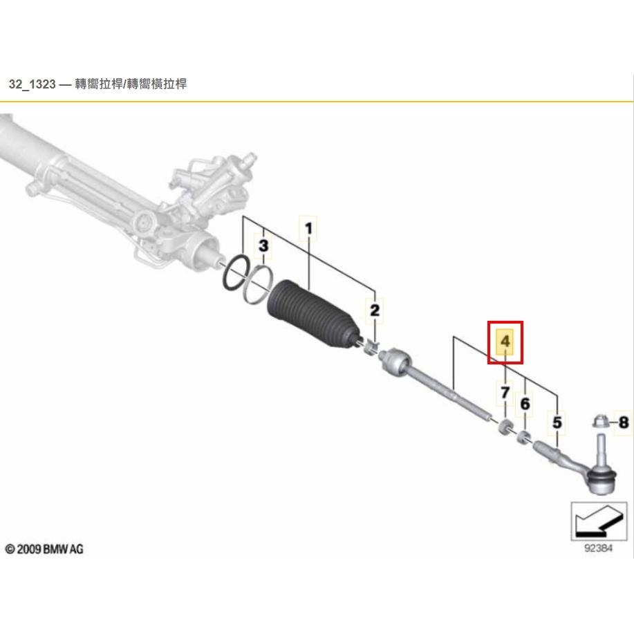 BMW E65 E66 方向機拉桿總成 側連桿總成 惰桿 拉桿和尚頭 左=右 32106777268-細節圖2