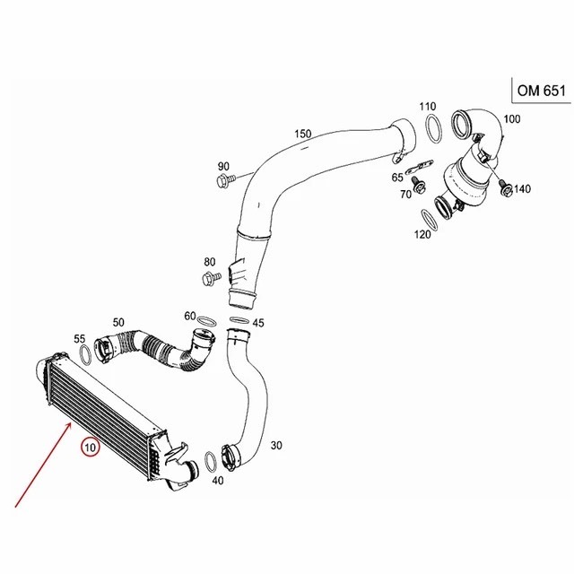 賓士 OM651 M271 渦輪增壓冷卻器 2045000100 中冷器 M274 OM642 W212-細節圖5