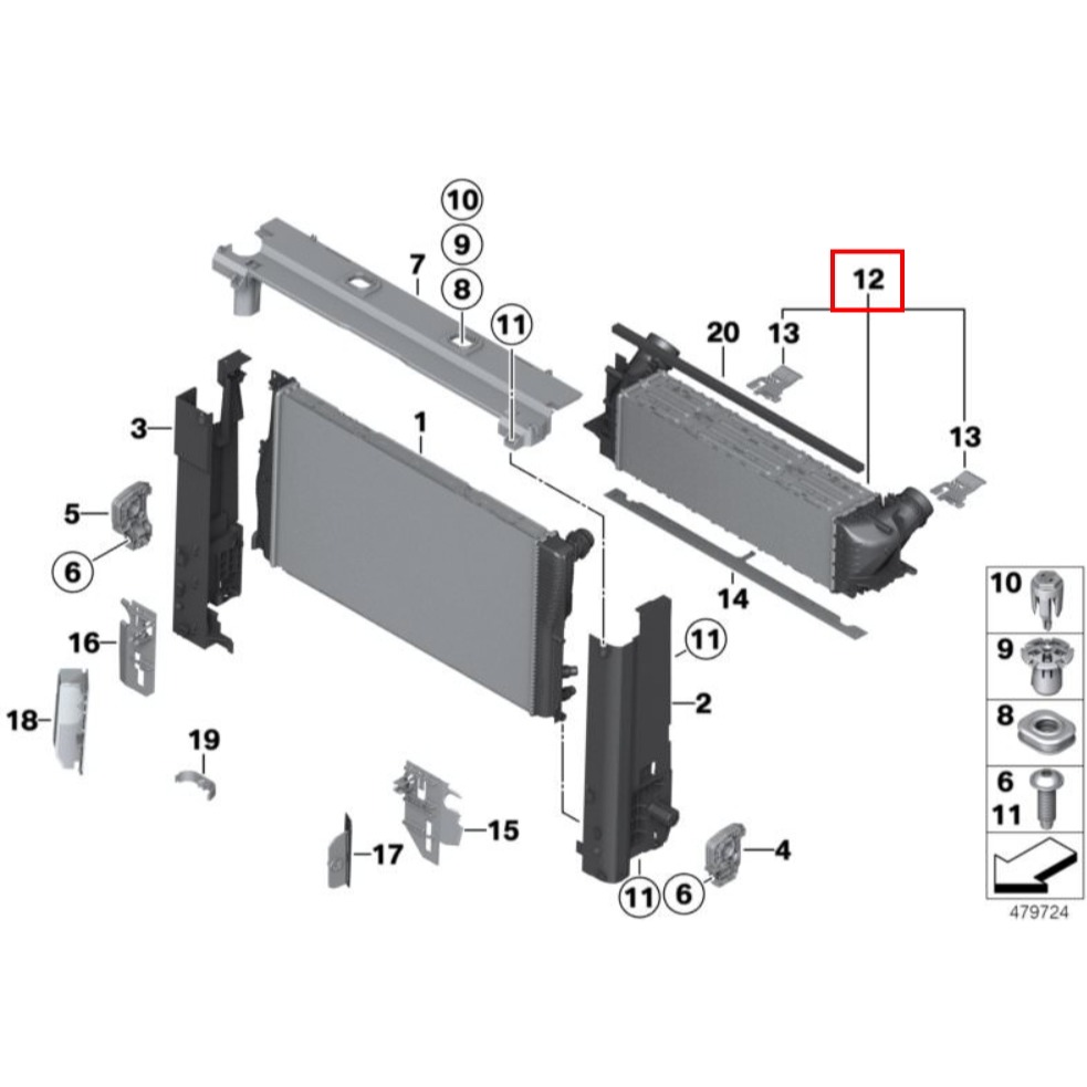 BMW N20 F10 F07 F11 渦輪增壓冷卻器 17117618768 中冷器-細節圖5