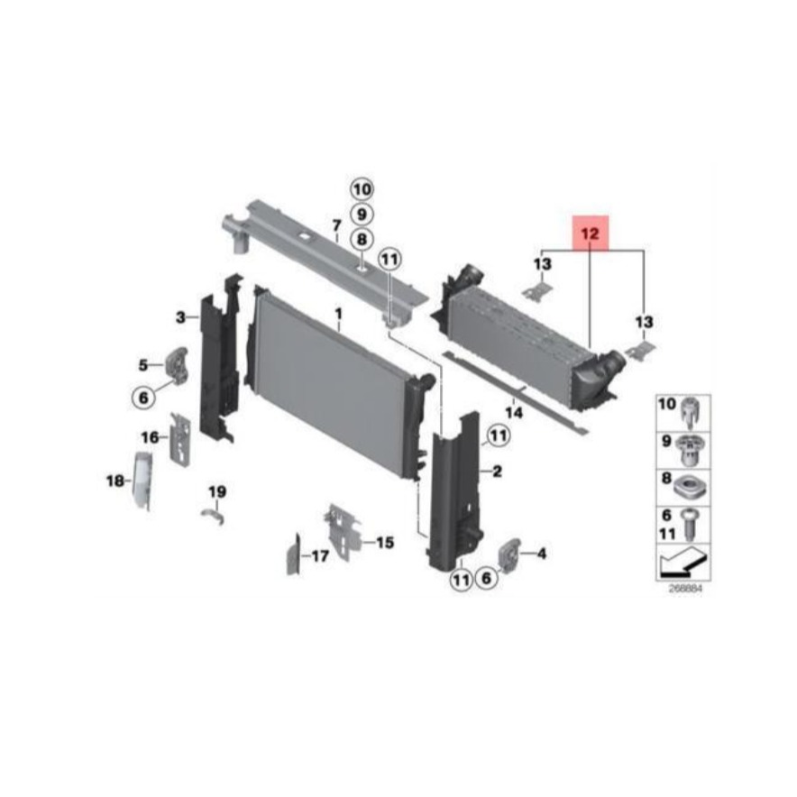 BMW N20 F10 F11 渦輪增壓冷卻器 17117618769 中冷器-細節圖3