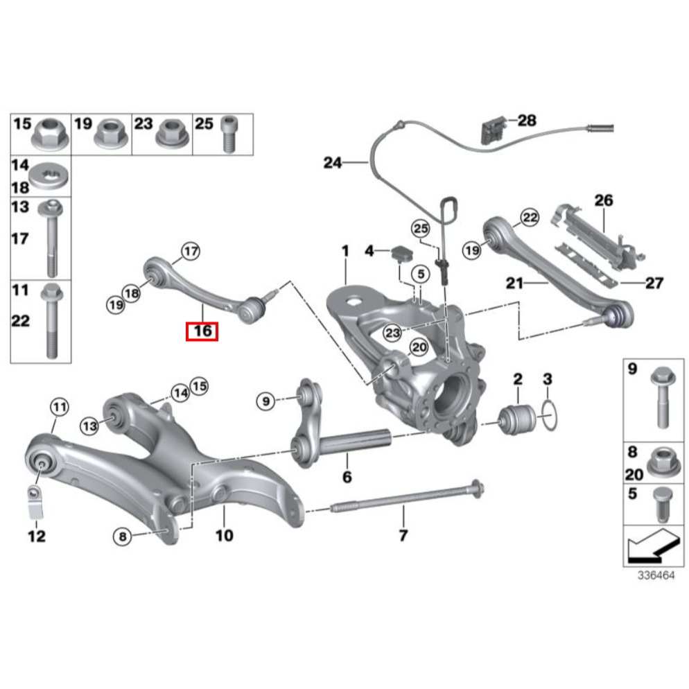 BMW E70 後連桿 E71 E72 F15 F16 F85 F86 33326795047 33326796001-細節圖3