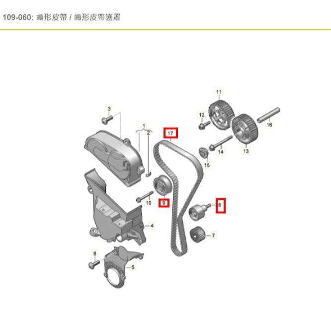 奧迪 A1 A3 A4 A5 Q2 Q3 正時皮帶組 K015680XS 04E109244B 04E198119-細節圖5