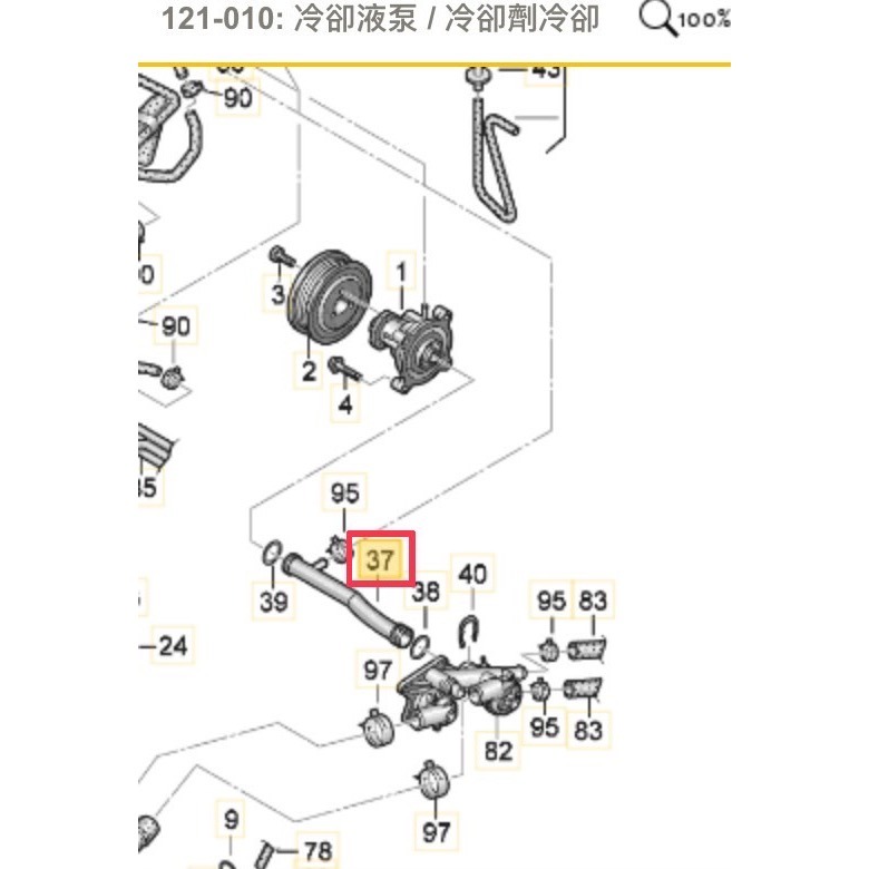 福斯 GOLF POLO CADDY TOURAN 鐵水管 塑鋼 03F121065A  BEETLE 水泵浦-節溫器-細節圖2