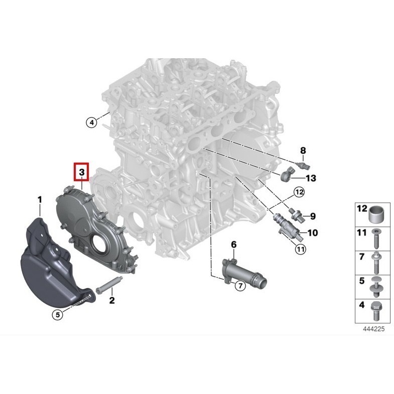 寶馬 F20 F30 時規蓋 含油封 11148512597 F31 F36 F45 F46 F55 F56 F60-細節圖6