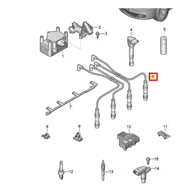 福斯 JETTA PASSAT GOLF 高壓線 06A905409P CADDY TOURAN SHARAN-細節圖2