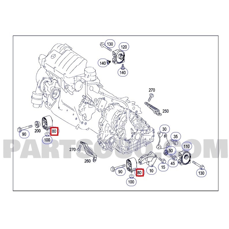 賓士 M266 W245 W169 引擎腳 1692401417 1692400618 1692401218 發動機支架-細節圖3