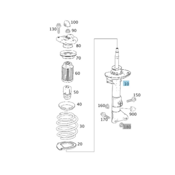 賓士 W204 避震器 前 2043200130 後 半總成 2043260200-細節圖5