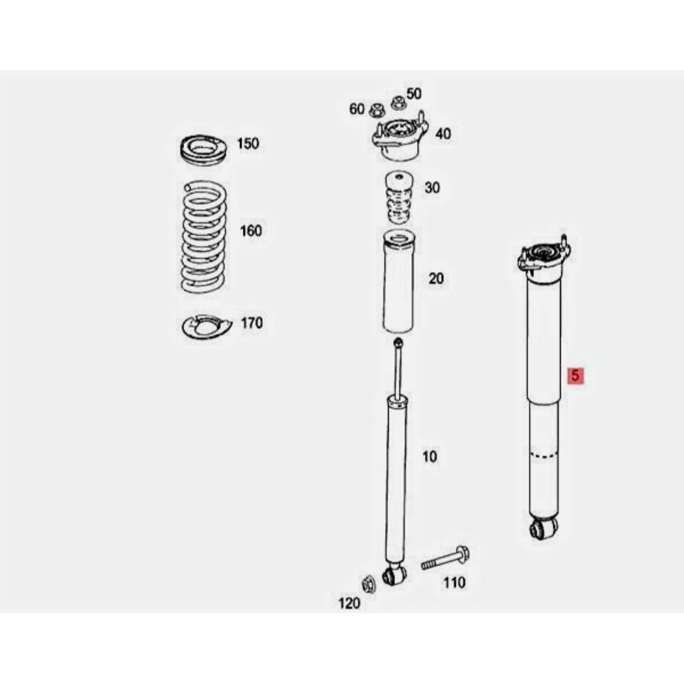 賓士 W204 避震器 前 2043200130 後 半總成 2043260200-細節圖8