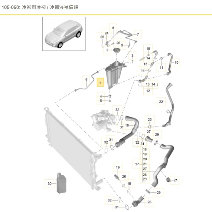 奧迪 A4 A5 Q5 保時捷 MACAN 備水桶 副水箱 9A712140300 8K0121403Q-細節圖4