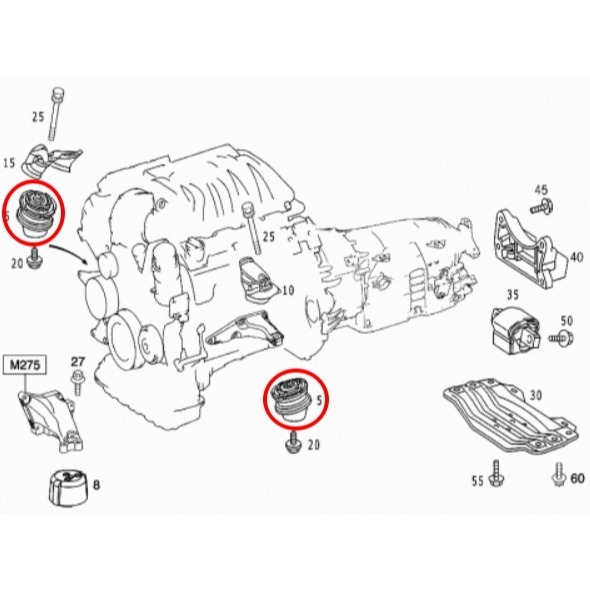 賓士 W220 W221 引擎腳 發動機懸掛 2202400717 不分邊 2212401117-細節圖3