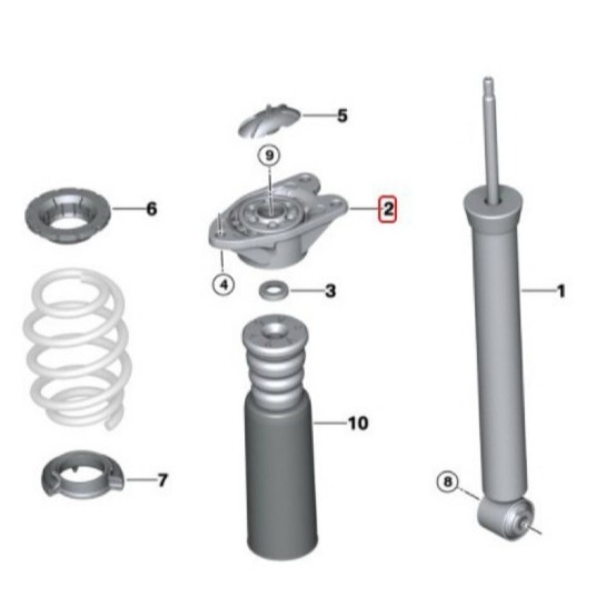 BMW F20 F22 F30 F31 F32 F39 F40 F48 F60 後避震器上座 33506791706-細節圖3