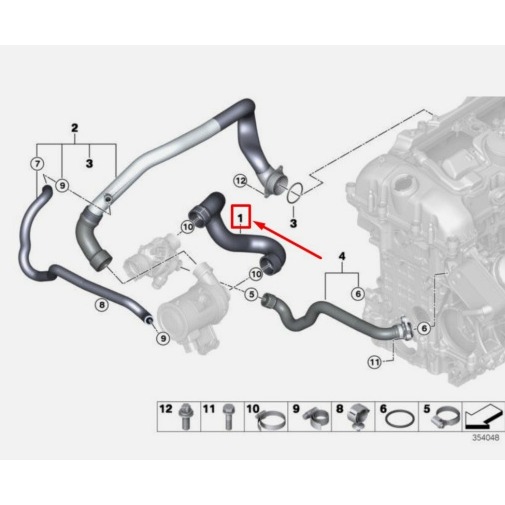 BMW F15 F16 熱水管 11537649394 水泵浦 到 節溫器-細節圖4