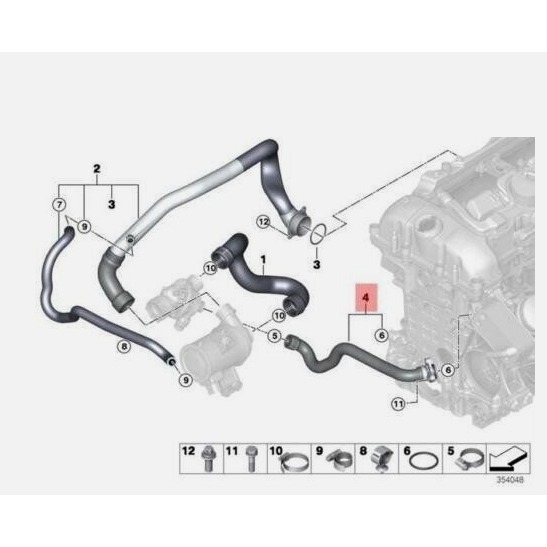 BMW N55 F15 F16 熱水管 11537649409 節溫器接出 鋁頭 塑鋼頭 水管-細節圖5