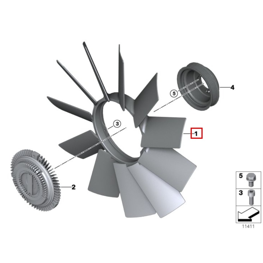 BMW E32 E34 E36 E38 E46 E53 風扇離合器 風葉 11521712058 11527505302-細節圖3