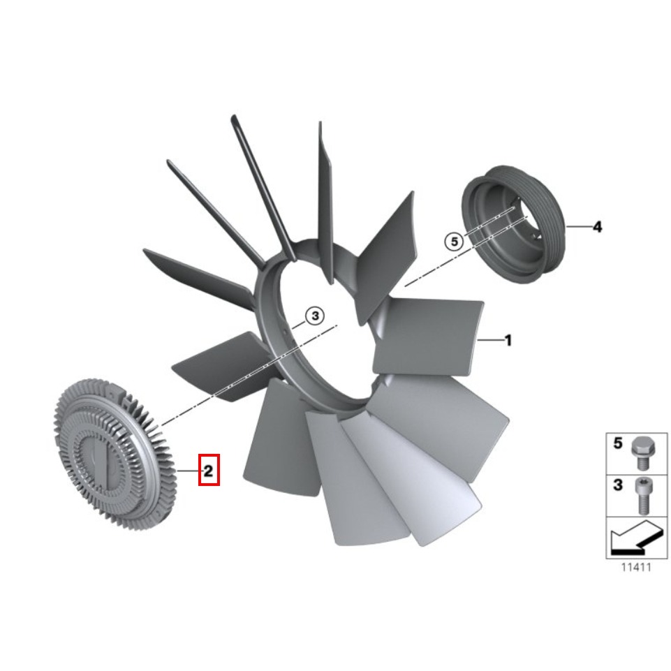 BMW E32 E34 E36 E38 E46 E53 風扇離合器 風葉 11521712058 11527505302-細節圖6