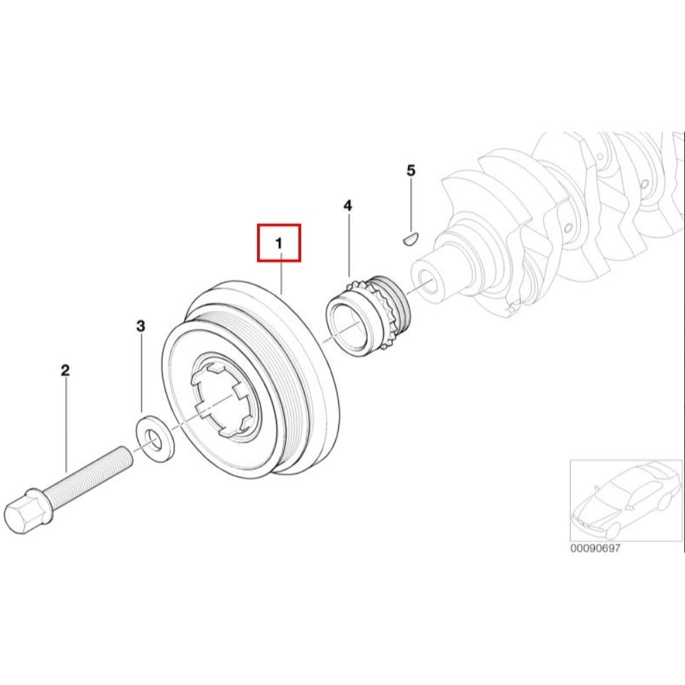 BMW E46 E60 曲軸皮帶盤 E61 E83 E87 E90 E91 11237805696-細節圖6