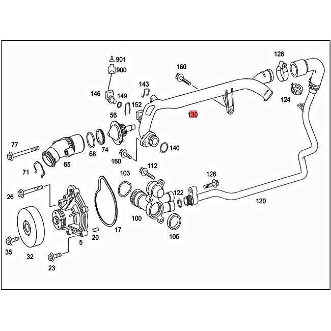 賓士 W203 W204 CLC CLK W211 W212 SLK R171 鐵水管 2712001552-細節圖3