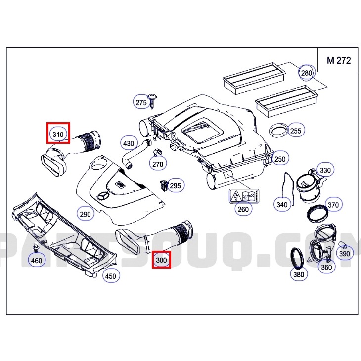 賓士 M272 M273 空氣軟管 W204 W212 左 2720901382 右 2720901282-細節圖6