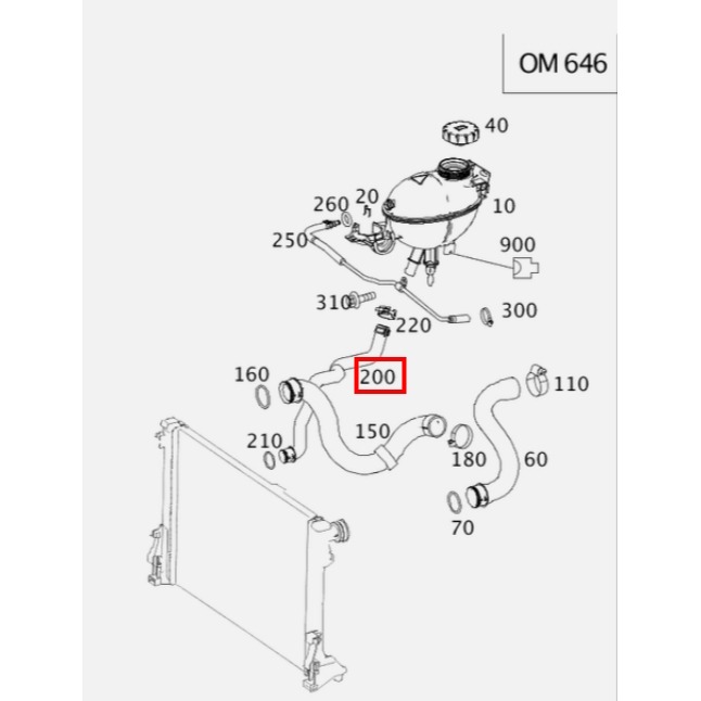 賓士 W204 C207 GLK X204 熱水管 備水桶接水箱 2045010982-細節圖3