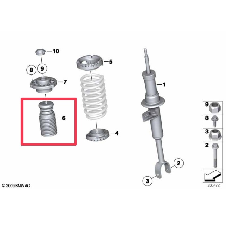 BMW F07 F10 前 避震器 防塵套 31336778780-細節圖3