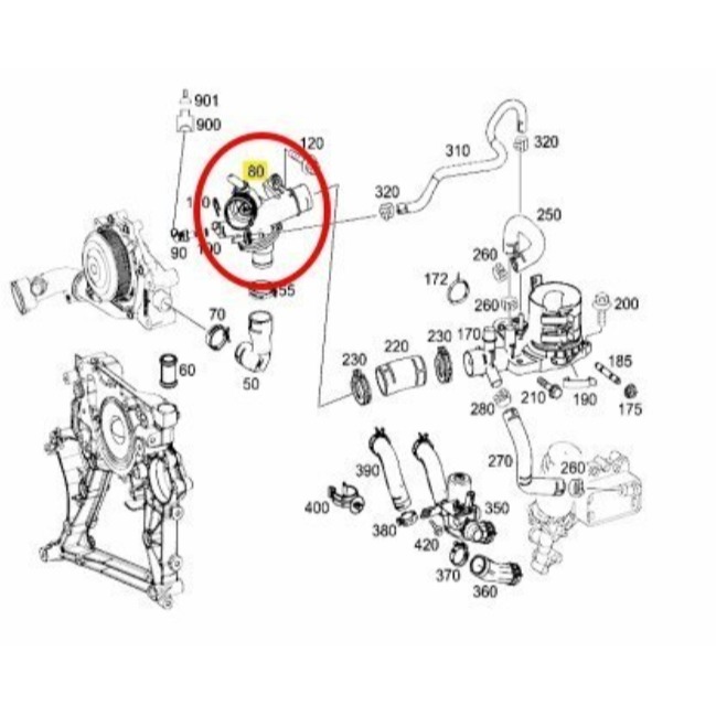 賓士 W204 W212 W447 節溫器總成 R172 6512002800 W166 GLK GLE W222-細節圖7
