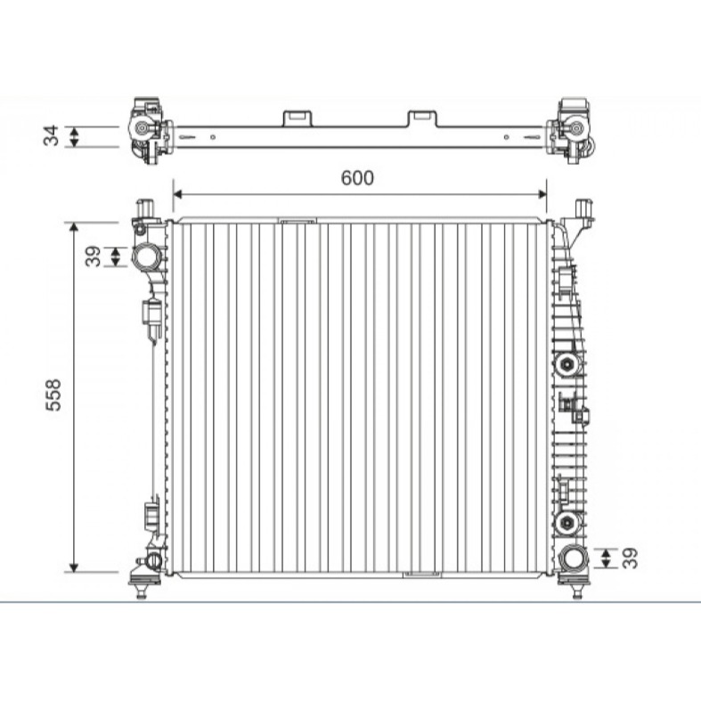 賓士 W166 ML C292 GLE GLS X166 水箱 塑鋁 0995001303 0995004603-細節圖3