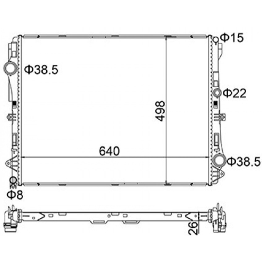 賓士 W213 W222 GLC X253 水箱 0995003303 0995008800-細節圖3