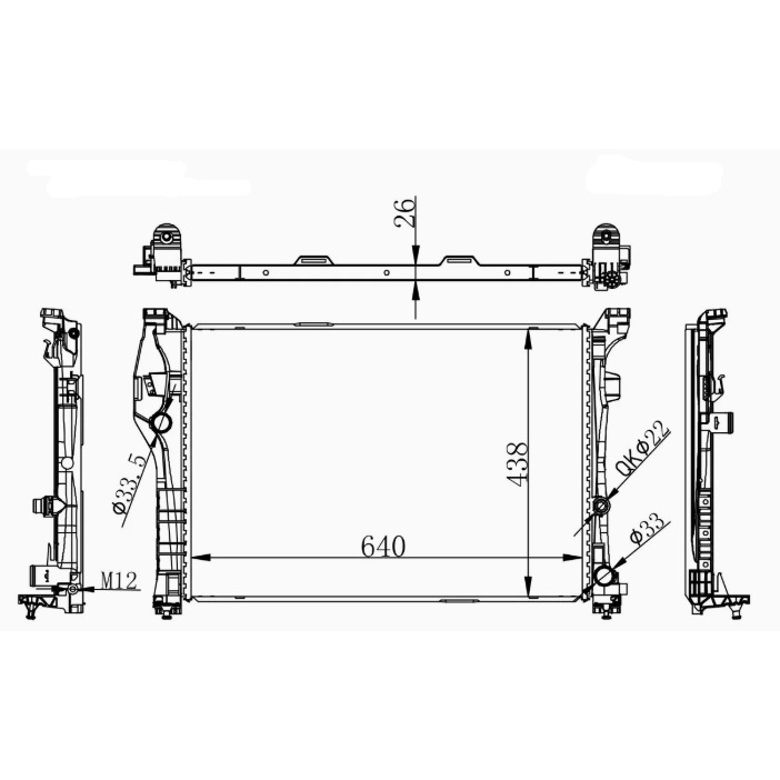 賓士 C117 CLA 45 W176 A45 X156 GLA 45 水箱 塑鋁 0995006603-細節圖3