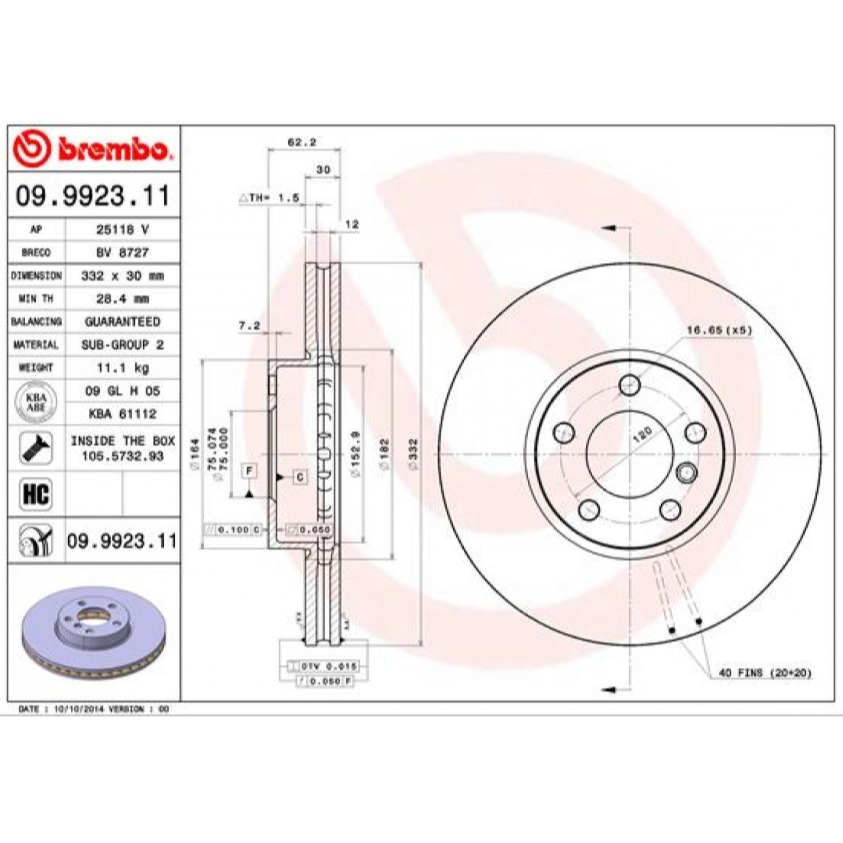寶馬 E70 E71 E72 F15 F16 F85 F86 前 煞車盤 09992311 34116868939-細節圖2