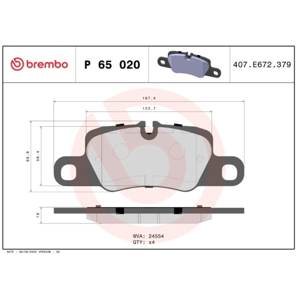 保時捷 PANAMERA 帕拉梅拉 前 來令片 煞車皮 P65020 97035294910 97035294908-細節圖3