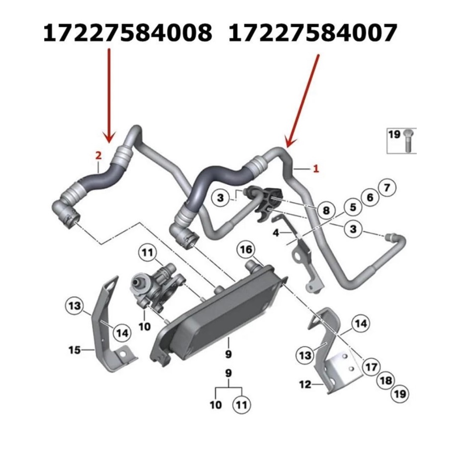 BMW F01 F02 變速箱冷卻器 油管 回油 進油 17227584008 17227584007-細節圖7