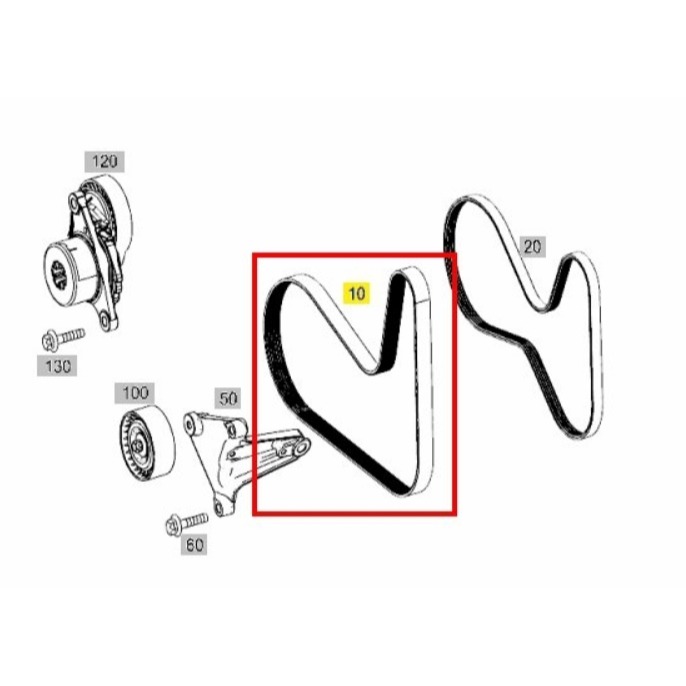 賓士 W205 W213 皮帶 X253 GLC SLC R172 SLK 6PK1073 0039935396-細節圖3