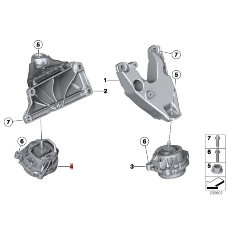 BMW N52N N55 F25 F26 引擎腳  22116785712  22116785711-細節圖6