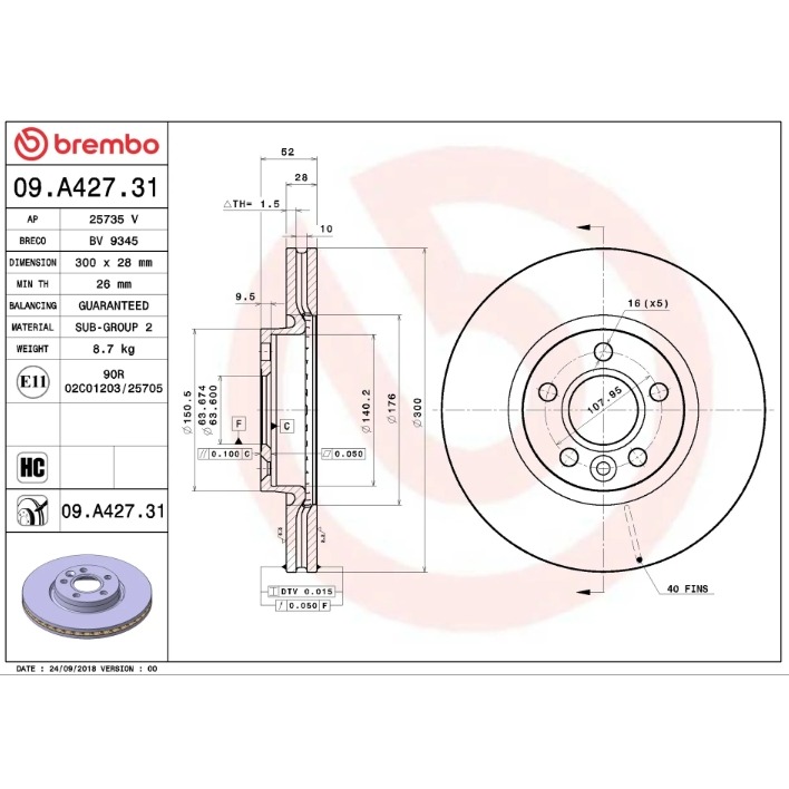 VOLVO 路虎 FREELANDER 前煞車盤 09A42731 S60 V60 S70 V70 S80-細節圖2