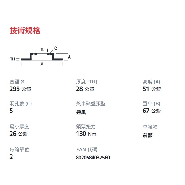 賓士 INFINITI 前煞車盤 前碟盤 W176 W246 C117 X156 X30 QX30 09B43651-細節圖3