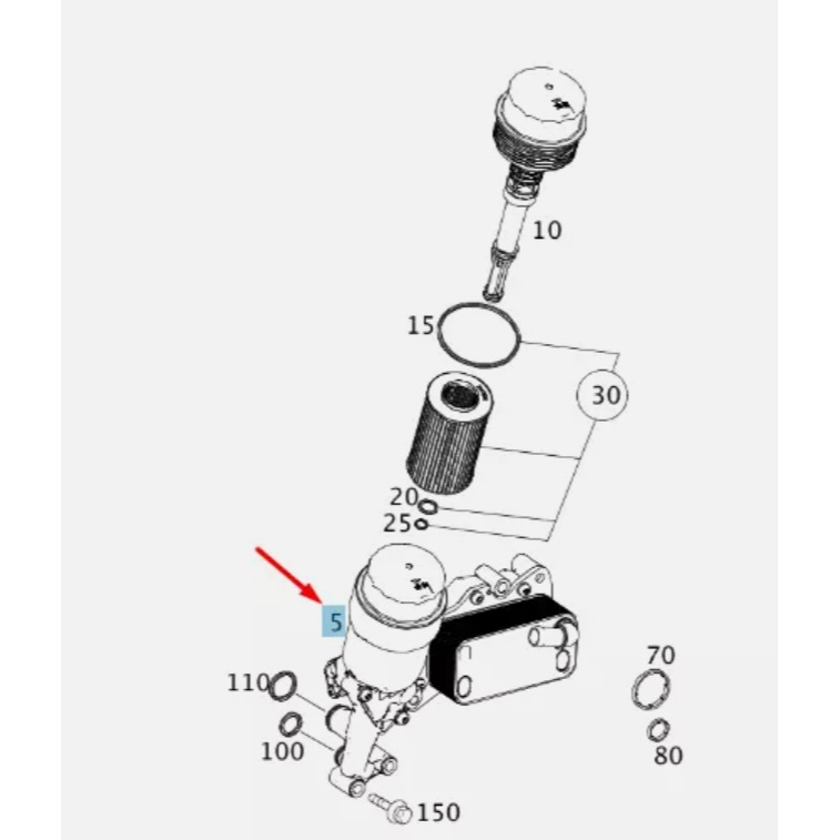 賓士 OM651 W204 機油心座總成 W176 W246 C117 C218 W212 6511800565-細節圖5