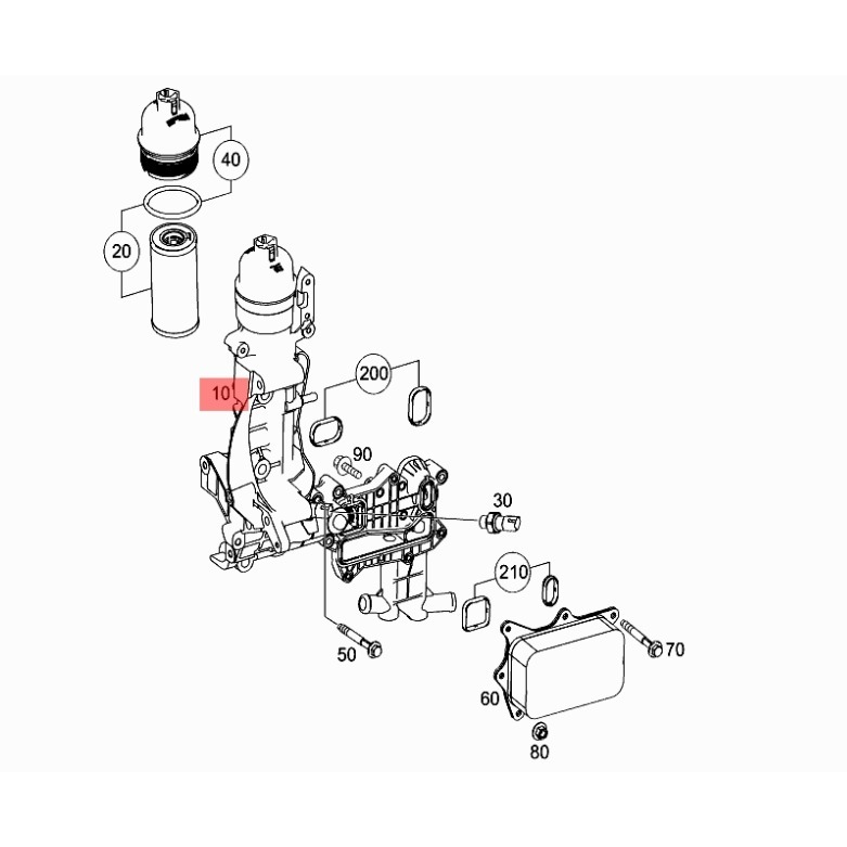 賓士 W205 S205 C205 機油芯座總成 6261800011 6261800065 6261800165-細節圖7