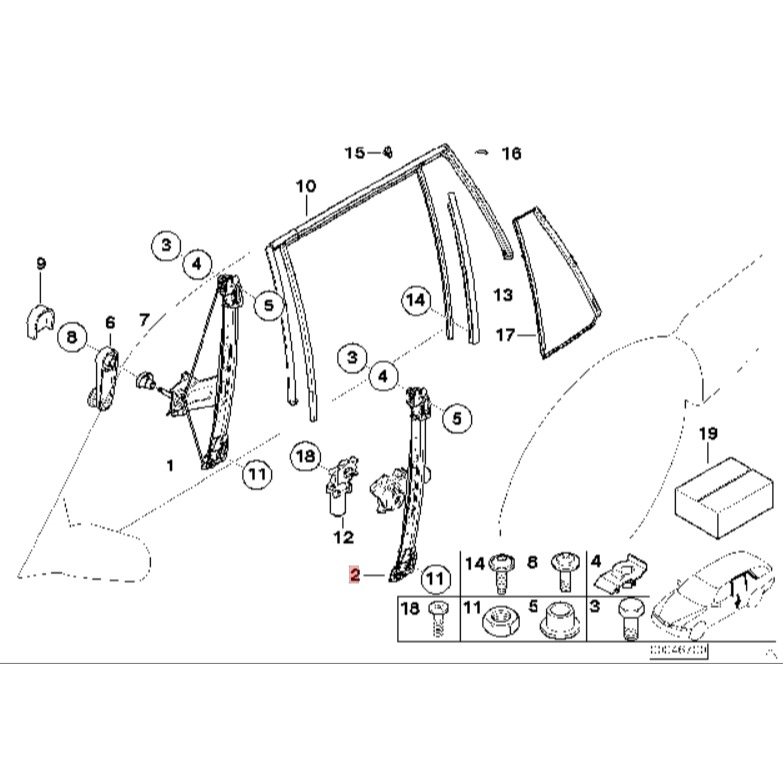 BMW E46 升降機 51337020659 51337020660 51358212099 四門-細節圖5