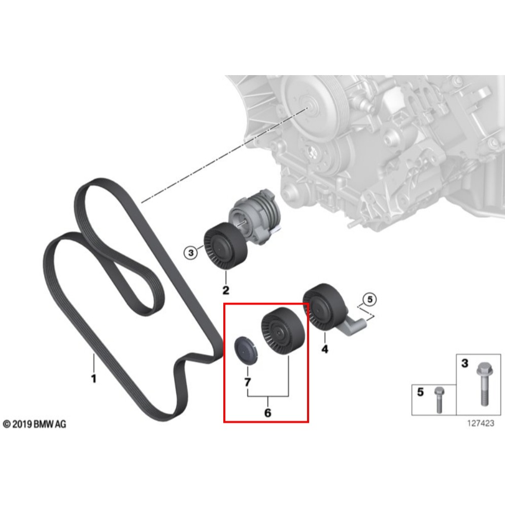 BMW E60 E61 E63 冷氣惰輪 E53 E64 E65 E66 11287549557 固定 皮帶惰輪-細節圖4