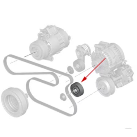 BMW N52 E90 E92 冷氣惰輪 E60 E65 E70 11287535860 固定 E81 E87 皮帶惰輪-細節圖3