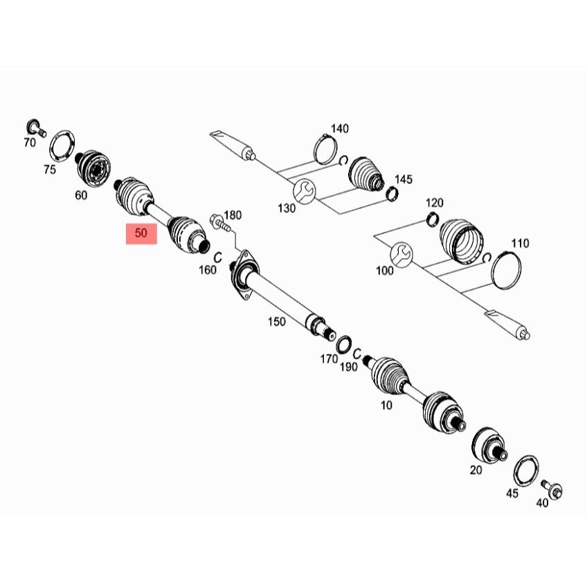 賓士 W176 W246 W242 CLA C117 X117 GLA X156 傳動軸 2463303100-細節圖6