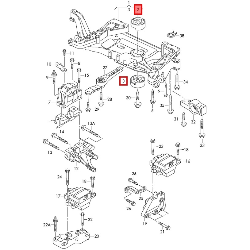 奧迪 A3 Q3 SKODA YETI OCTAVIA SUPERB 引擎腳鐵套 1K0199867Q-細節圖3