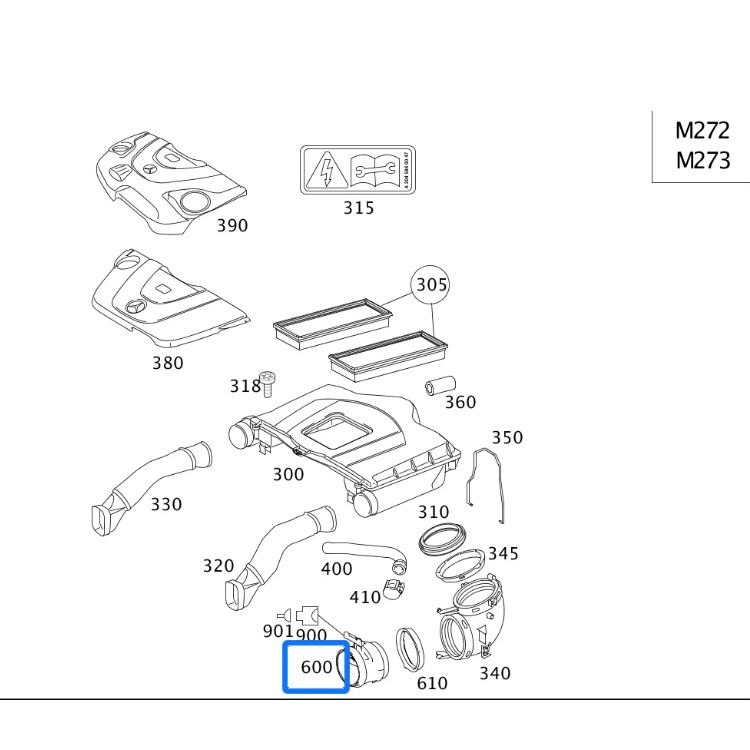 賓士 空氣流量計M272 M273 W203 W204 C216 C209 E211 W251 2730940948-細節圖4