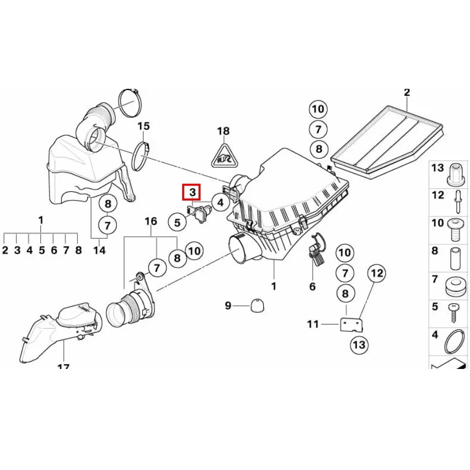 BMW N52 M54 N43 空氣流量計 E87 E90 E60 E61 E63 E65 13627520519-細節圖5