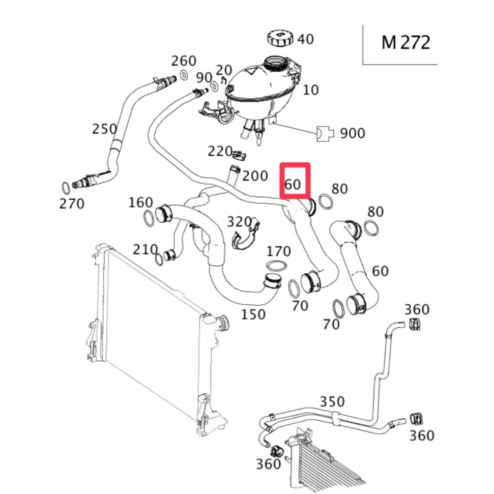 賓士 W212 S212 E250 E300 E350 上水管 2125011382-細節圖5